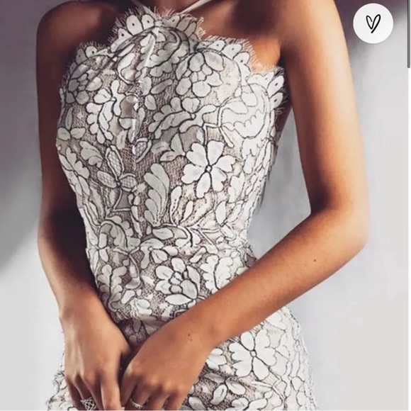 ⭐️NWT⭐️Delicate Darling Beige & Ivory Lace Bodycon dress in size S - Picture 10 of 11